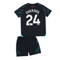 Maglie da calcio Manchester City Josko Gvardiol #24 Terza Maglia Bambino 2023-24 Manica Corta (+ Pantaloni corti)
